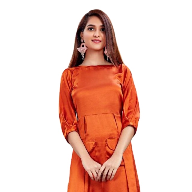 Plain Satin Party Wear Long One Piece Dress 3 Pieces Women Comfortable Dress Party Wear Formal Evening Party