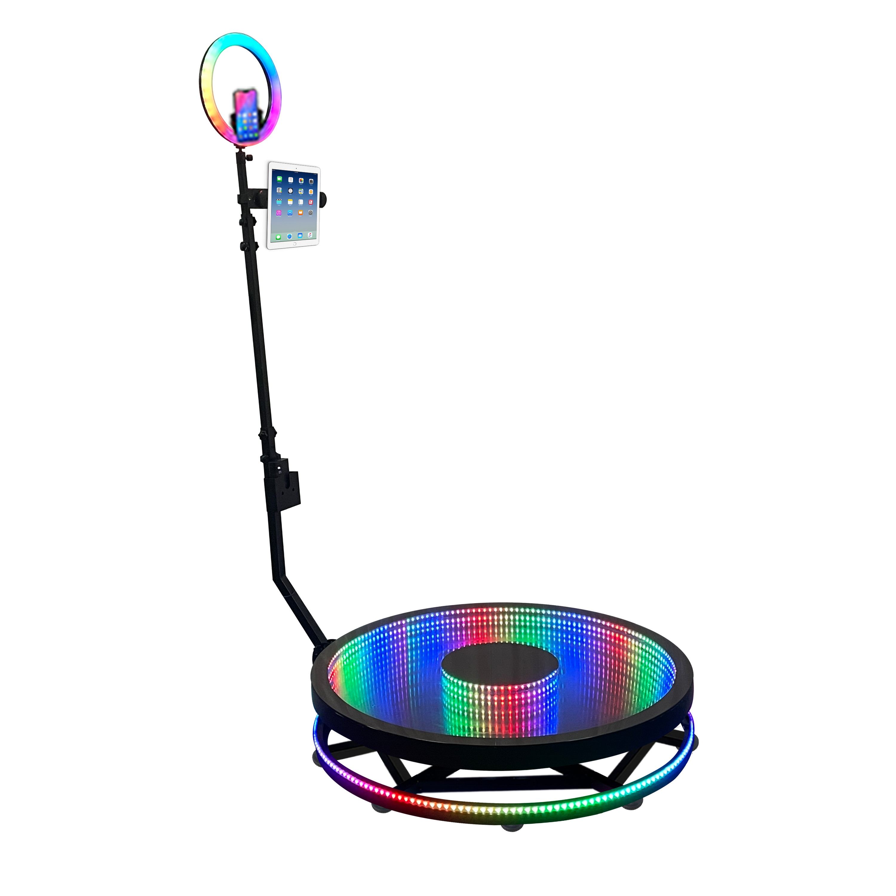 The Newest Design Rotating Platform Selfie Abyss Camera Backdrop Kiosk Machine Photobooth Ipad Magic Mirror 360 Video Booth