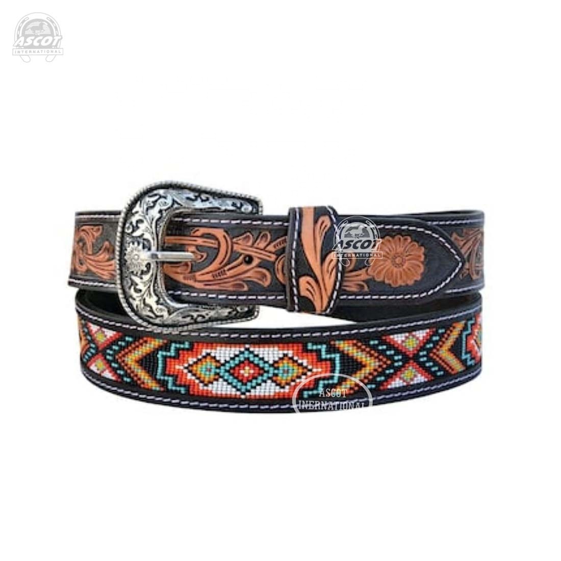 Premium genuine leather belts for men rhinestone beaded belt with metal buckle wholesale fashion accessories