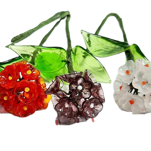 Wholesale Factory Direct Handmade Art Murano Glass Flowers for Valentine's Day