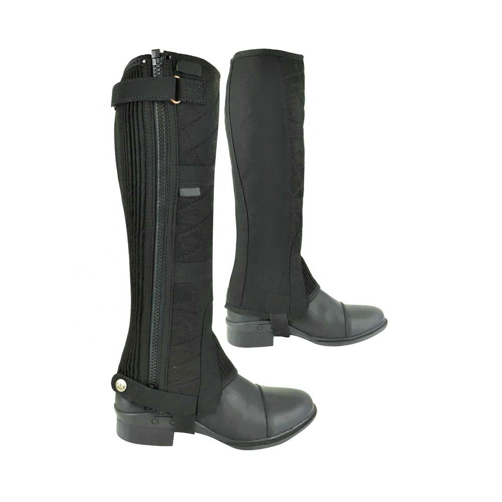 Half Chaps Black Leather Horse Riding Adults Fashion Wears Different Designs Different Colors