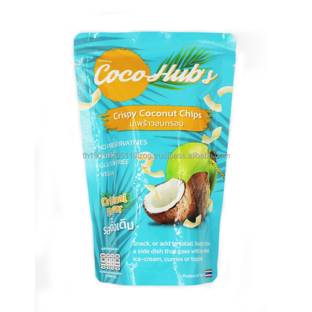 Хрустящие кокосовые чипсы cocohub, закуска из 100% натурального органического сушеного кокоса, без сахара