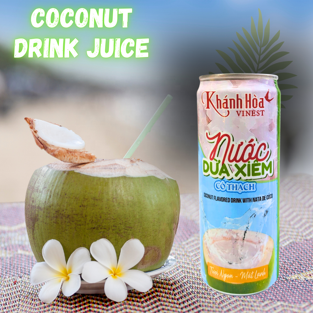 BINH MINH Coconut Water Nata de coco 330ml Can Manufacturer in Vietnam New Arrival Item Private Label Accepted ODM OEM