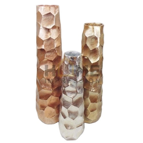 Hammered Casted Tall Metal Martini Vase Decorative Large Hammered Leak Proof Metal Vase