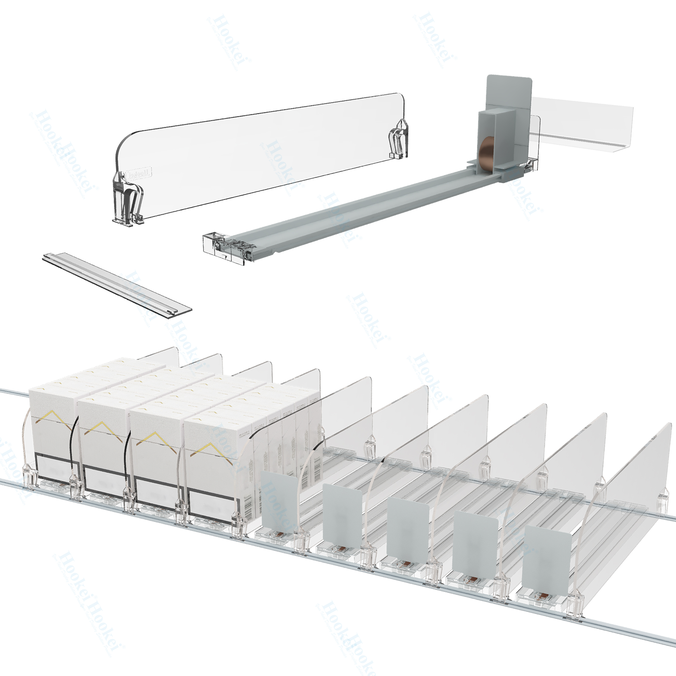 Atuto Pusher System Roller Shelves Smart Shelf Management System for Retail Display