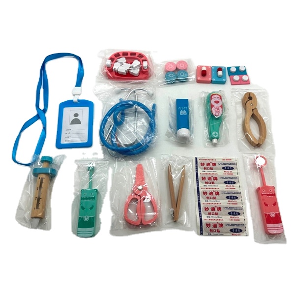 Wooden Doctor's Toy Bag Simulation Game for Toddlers