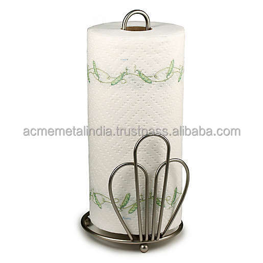 Luxury Metal Paper Holder in Iron with Silver Color Finished Perfect for Stylish Tabletop Tissue Roll Storage