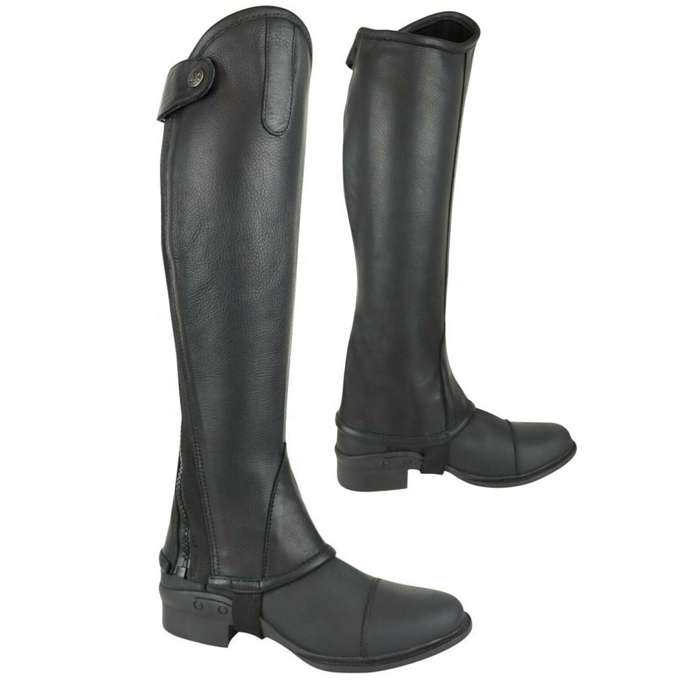 Half Chaps Black Leather Horse Riding Adults Fashion Wears Different Designs Different Colors