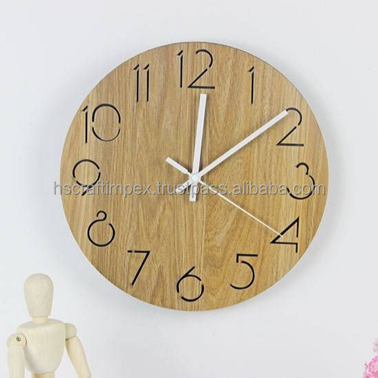 living room decor modern wooden digital wall clock for sale