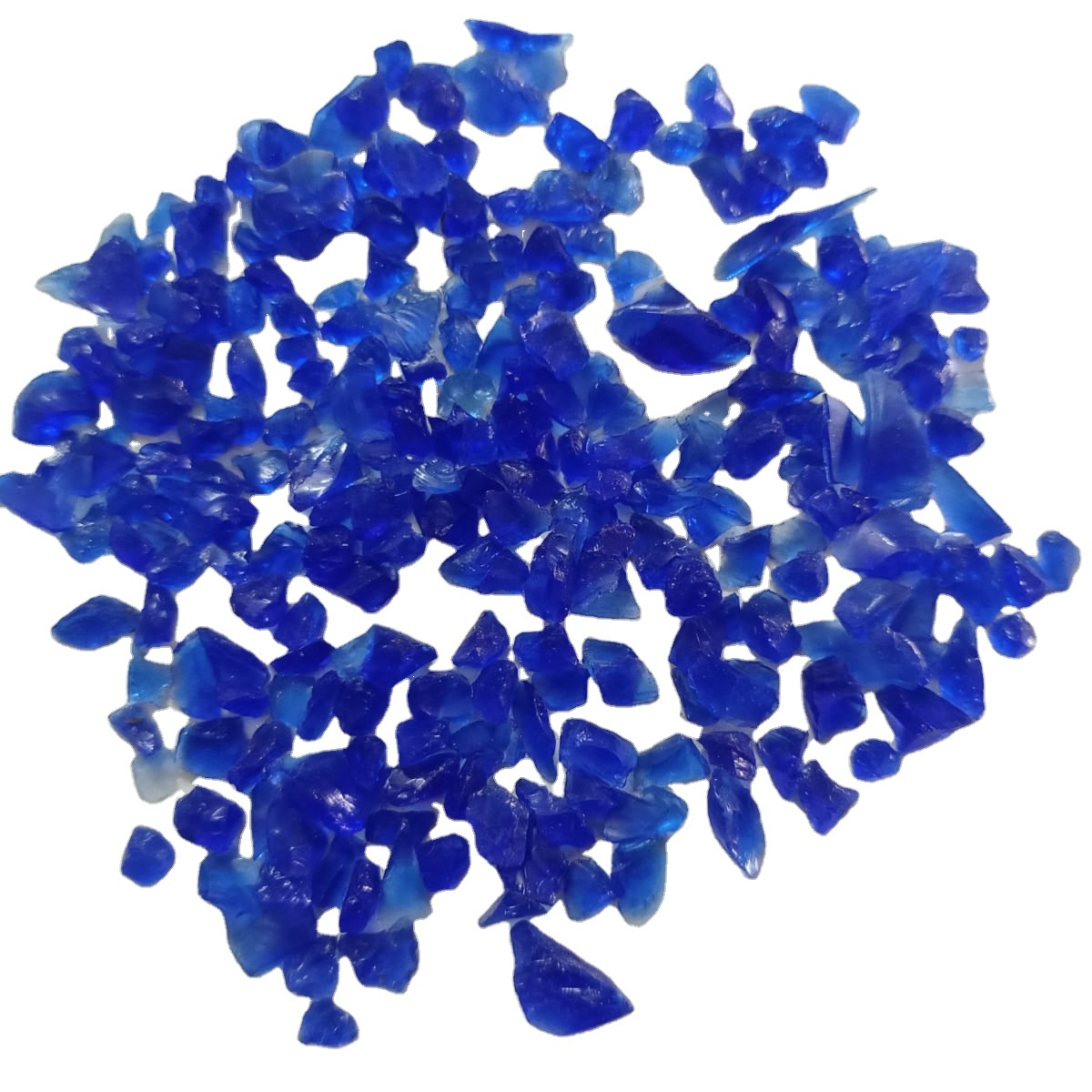 Recycled Glass Good Quality Blue Colored Glass Chips for Terrazzo Flooring and Decoration Purpose
