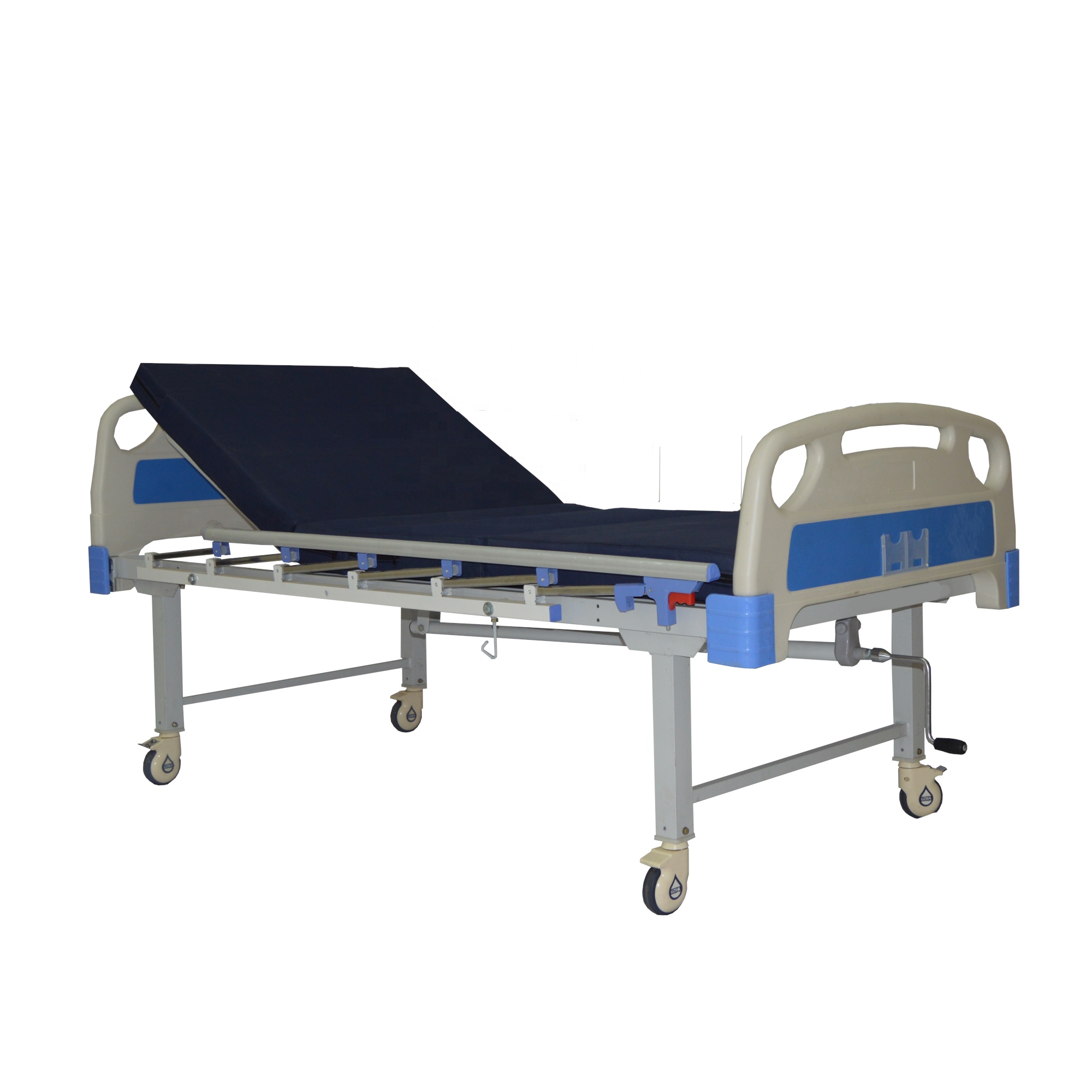 Hospital Manual Semi Fowler Bed two Function Hospital Bed Adjustable Patient Care Bed with Mattress
