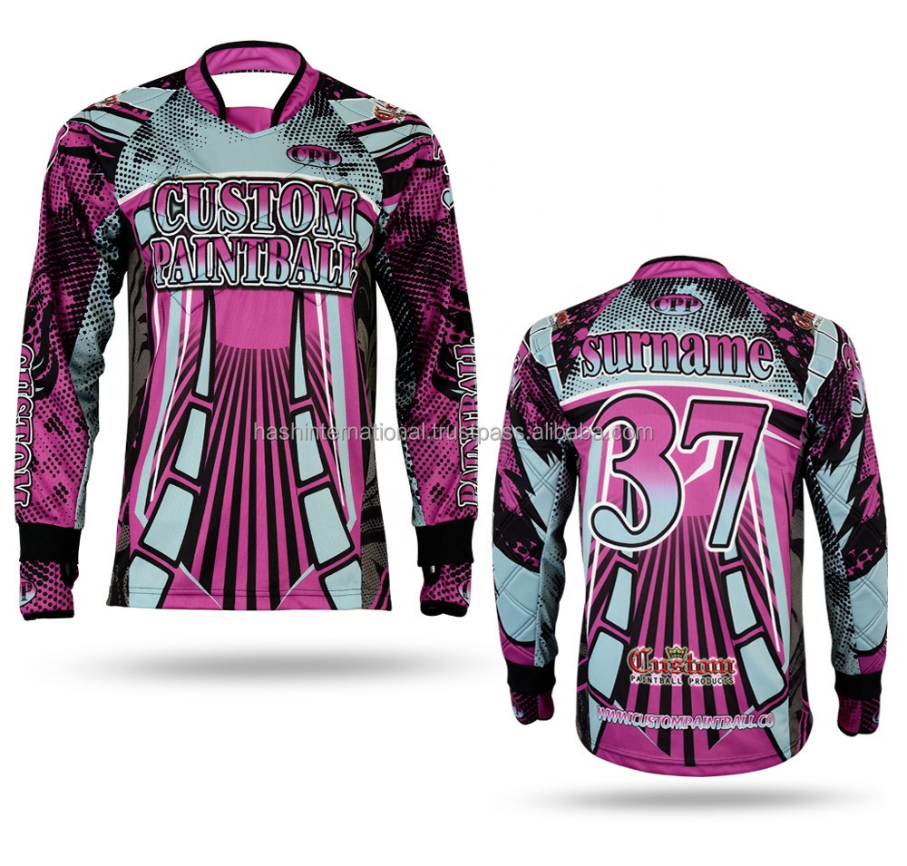 Paintball Wholesales Custom Sublimation Paintball jerseys Soft Light Weight Breathable100% Polyester Paintball Sportswear's