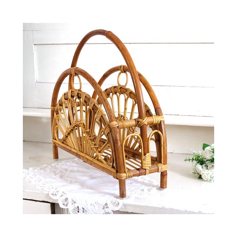 Wholesales handcraft rattan magazine holder for home decoration