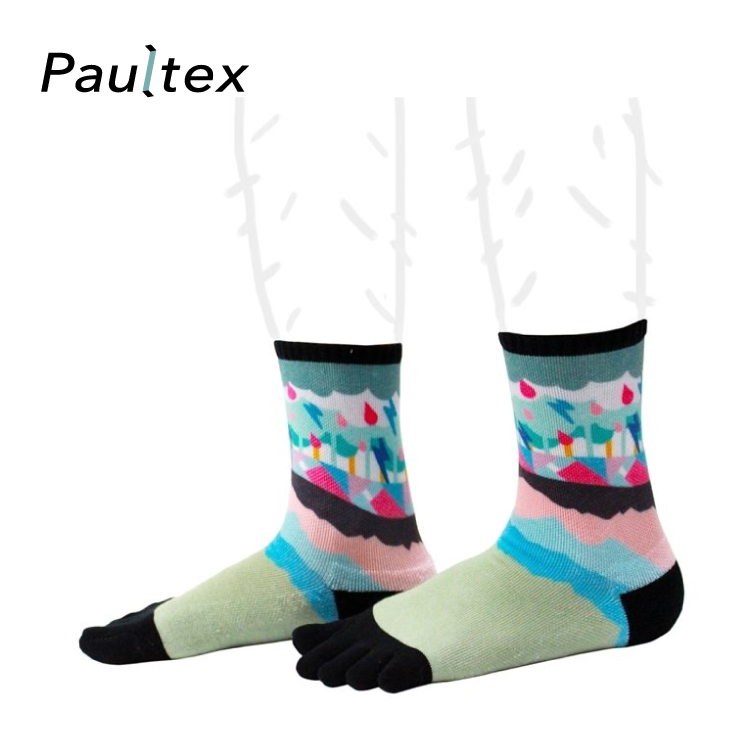 Custom Socks Five Fingers Five Toe 360 Printed Seamless Socks