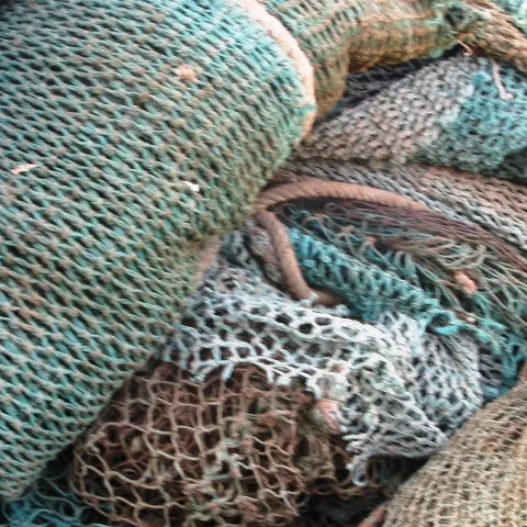 HDPE/PP рыболовные отходы, обрезки, нейлоновая рыболовная сеть, сетки HDPE, натуральный лом