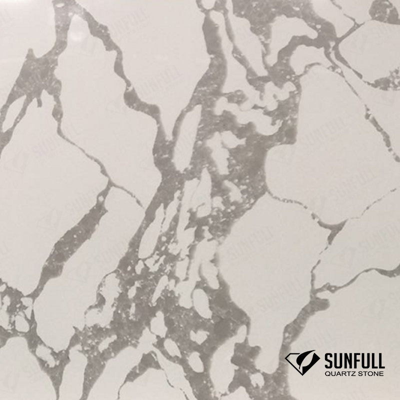 China factory custom artificial white quartz stone slab