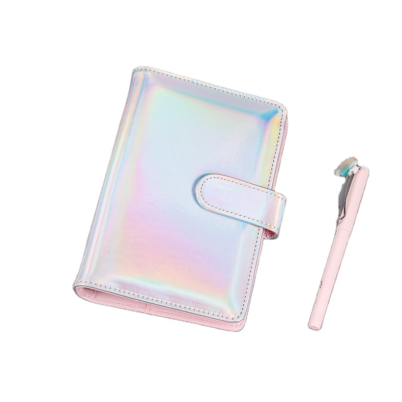 Заказной А6 голографический PU планировщик с 6 кольцами бюджет Binder офисные принадлежности с пряжкой чехол для ноутбука А5 А6 Binder