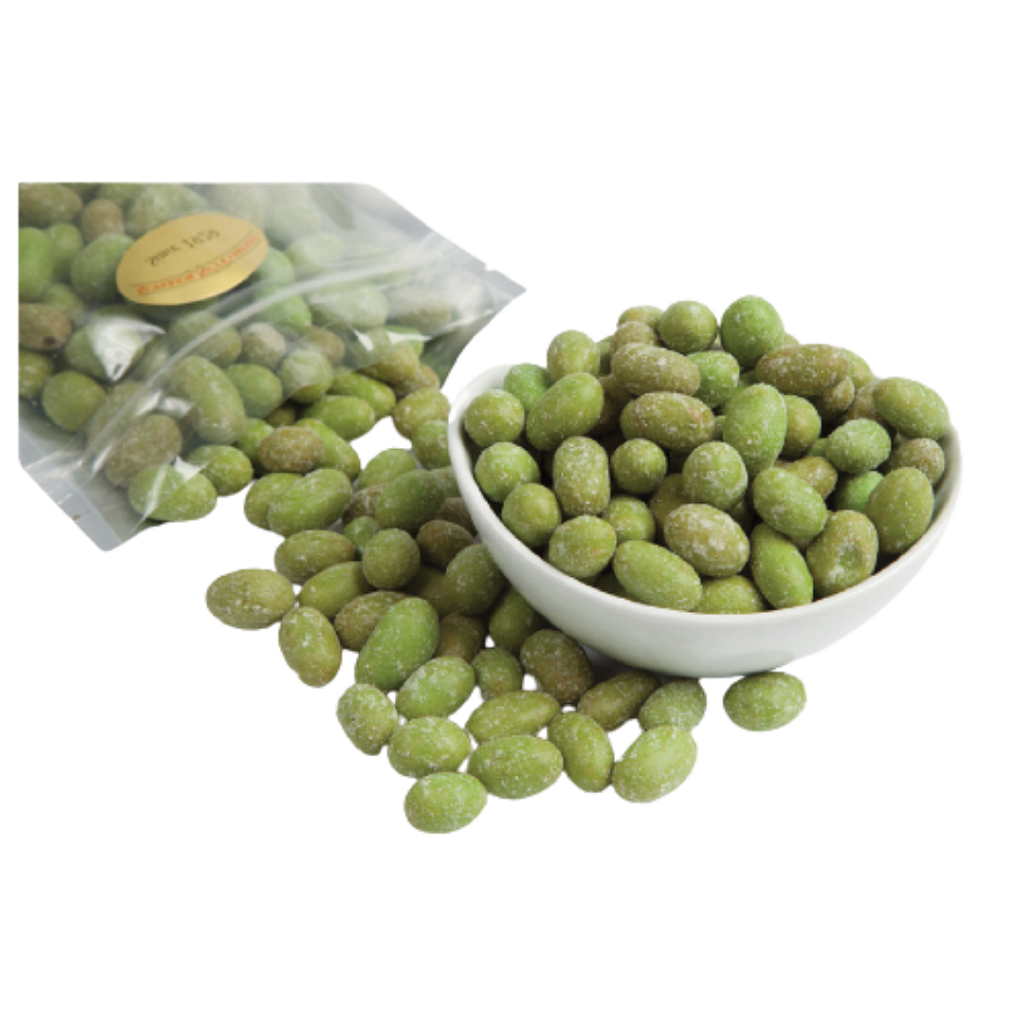 Delicious Coated Roasted Round Peanuts With Green Wasabi Flavor