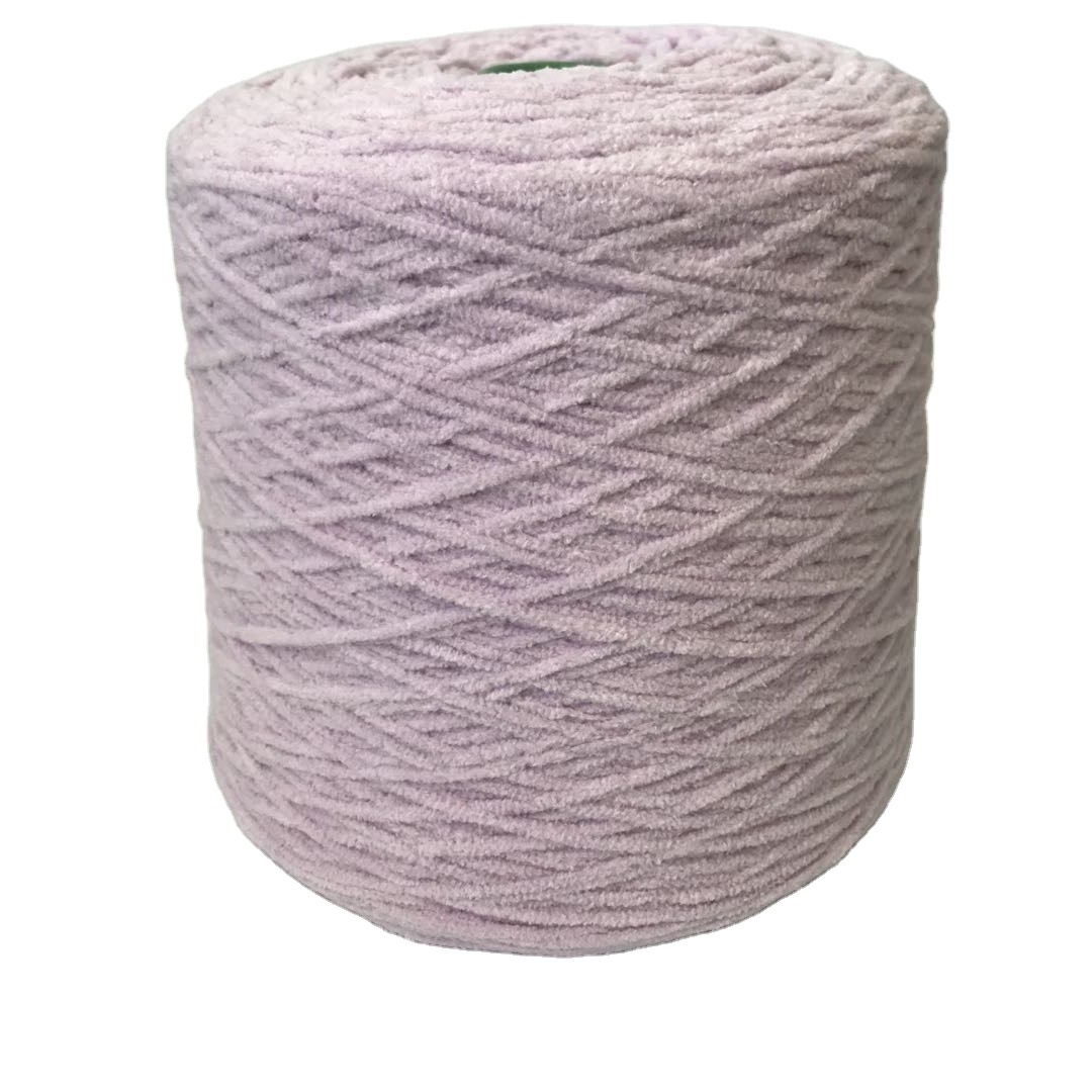 2021 best quality 100%Polyester 1/2.5NM matt color dyed hand knitting scarf sock fashion blended chenille yarn cheap