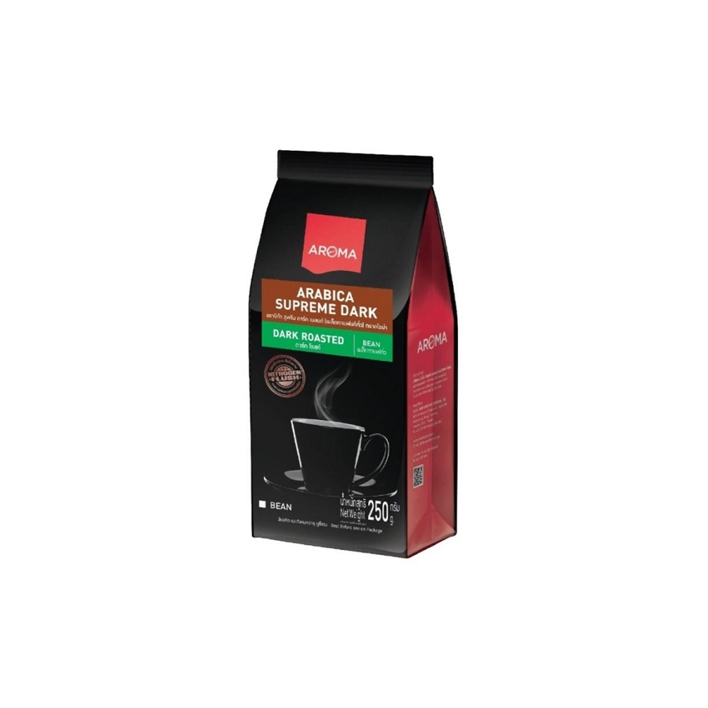 AROMA Arabica Dark Roasted Coffee Beans 250g in PE bags From Thailand