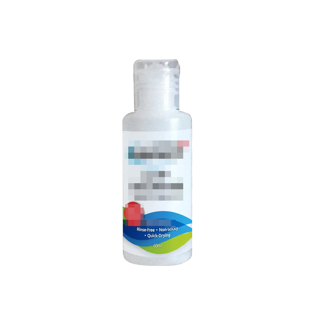 Malaysia OEM Portable Rinse-Free Hand Gel Quick Drying Gel in 60ml Small Bottle for Instant Hand Hygiene