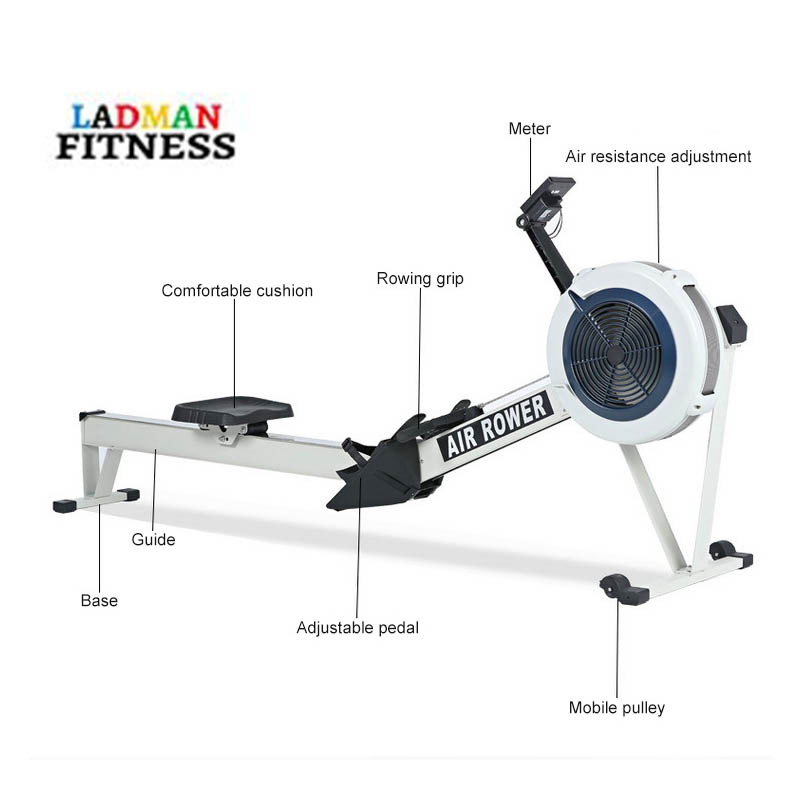 Профессиональный коммерческий фитнес сложенный Китай air resistance rower pm5
