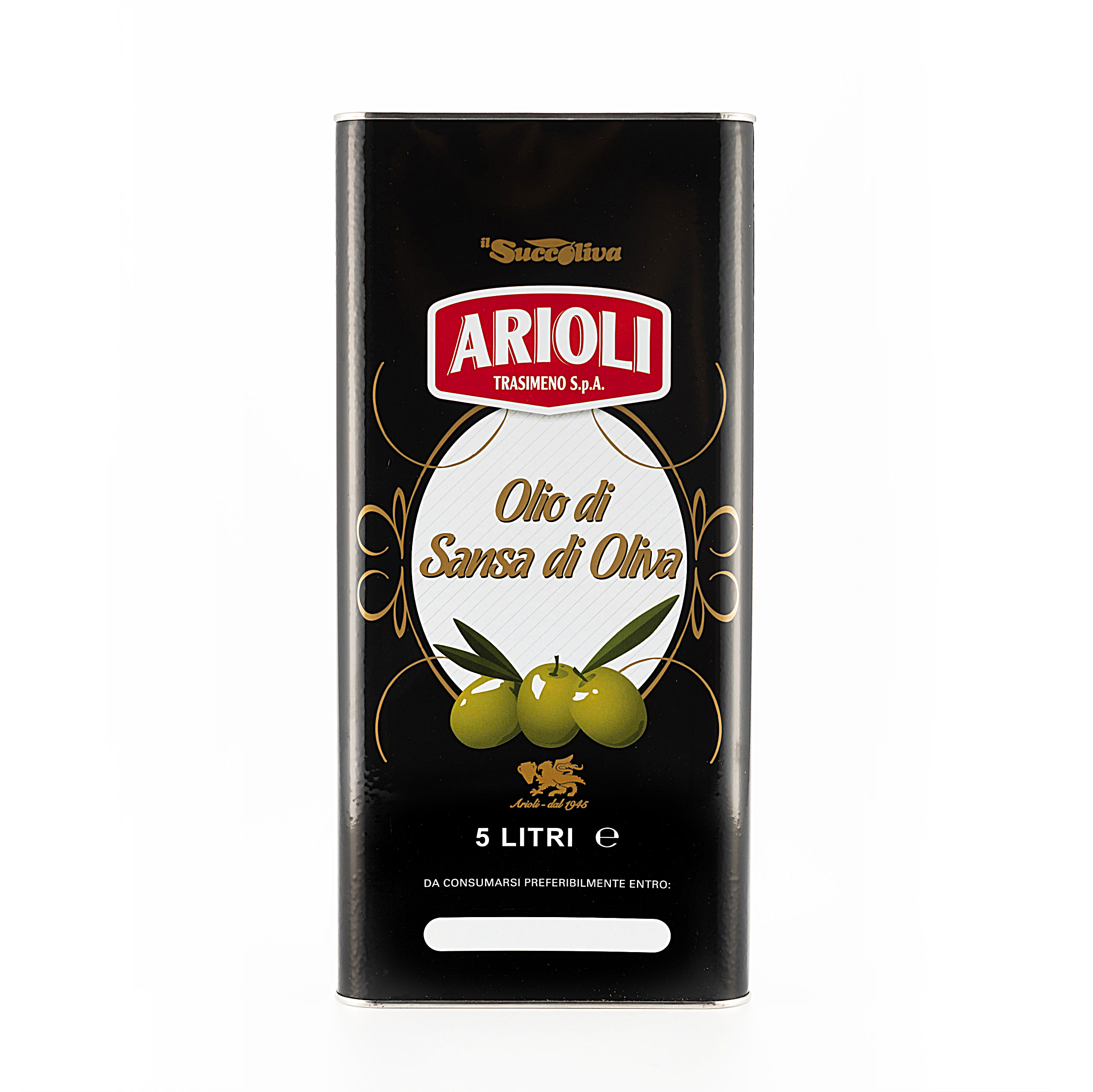 Первоклассное масло оливкового Pomace ARIOLI IL SUCCOLIVA для приготовления пищи или жарки 5 л.