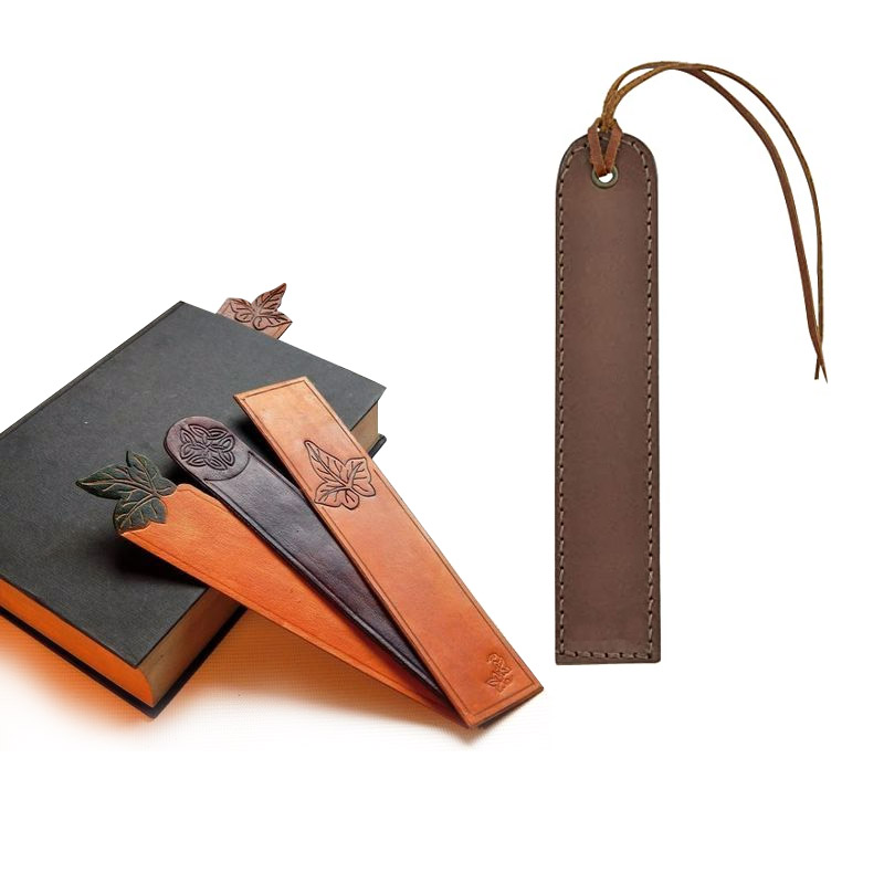 factory cheap bulk custom logo PU faux blank leather bookmarks