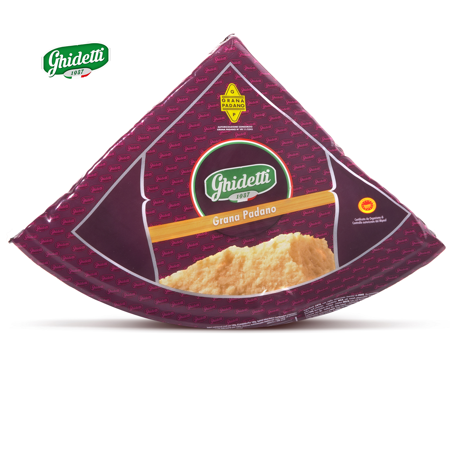 Высшее качество, итальянская сморщенная твердая Сырная Грана Padano PDO 1/8, идеально подходит для любых тарелок для макаронных изделий
