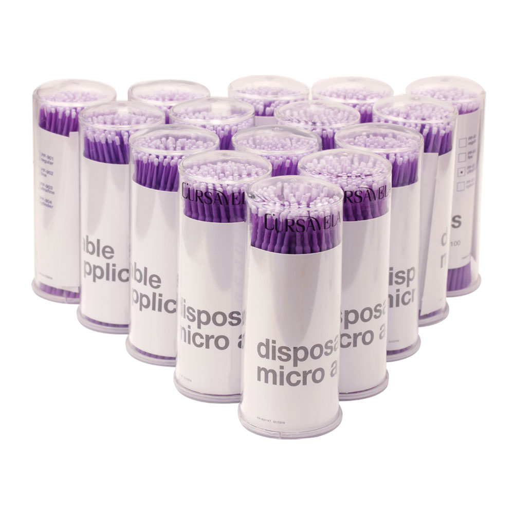 100pcs Наращивание ресниц Microbrush смываемая Татуировка Эфект, длительного действия, комплект микро кисточка ватные тампоны палочка с пластиковой ручкой