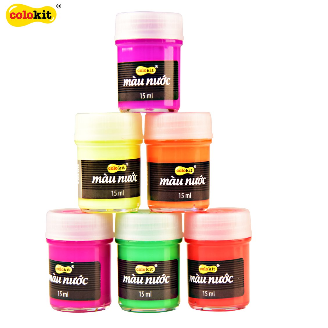 High Quality Kids Art Supplies Neon Watercolor WACO-C011 With 6 Neon Colors In Convenient Paper box
