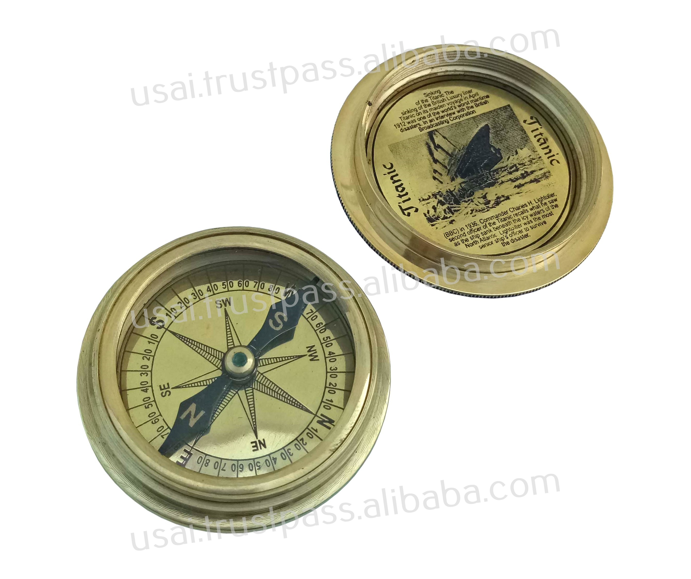 Brass Compass, TITANIC BRASS COMPASS - 2.5 INCH COMPASS