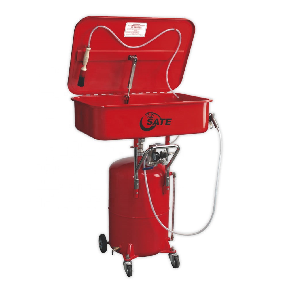 65L air Operated Mobile benchtop enclosed Parts Washer cabinet with Reservoir