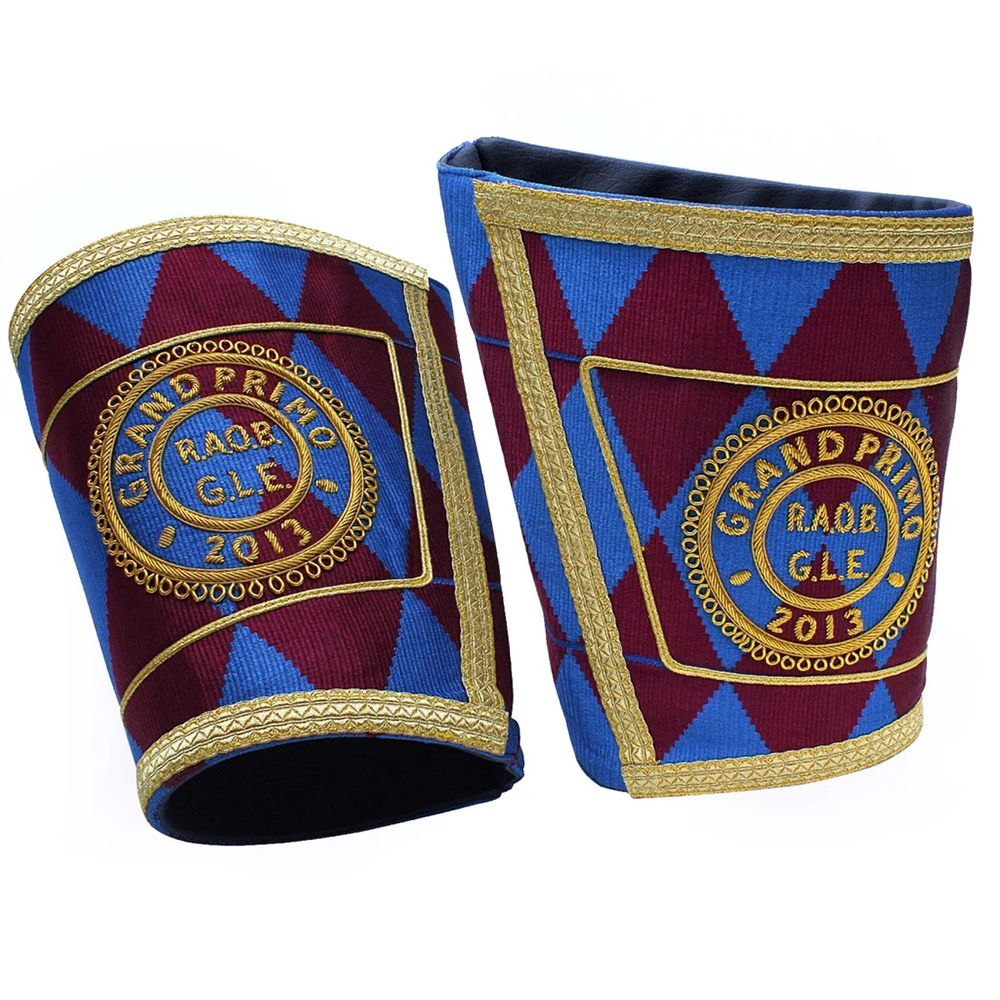 Wholesale Masonic Gauntlets Cuffs Bullion Wire Embroidered With Double Braid For Masonic Uniforms