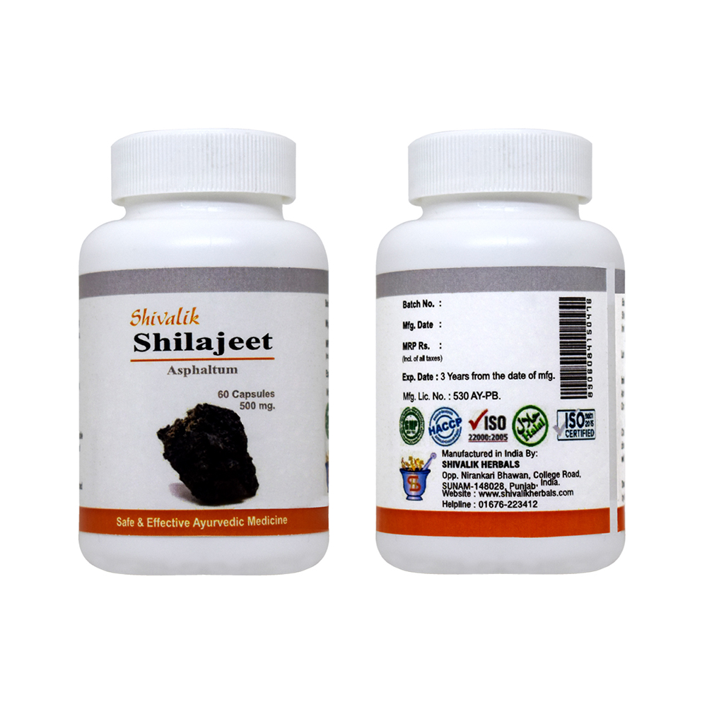 Shilajit Capsules 500mg Asphaltum Herbal Shilajit Capsules