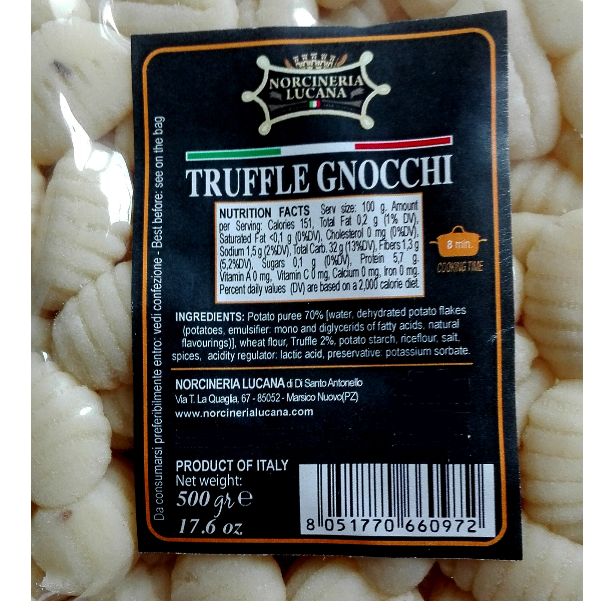 Картофель GNOCCHI, паста специального типа, Сделано в Италии