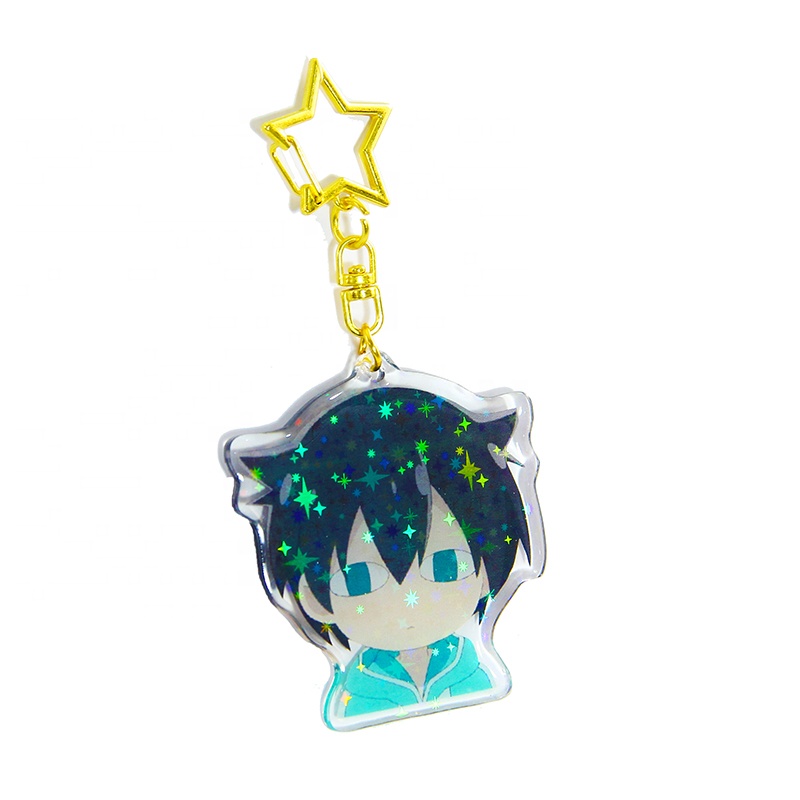 Cute Cartoon Personalize laser Digital Photo clear key chain acrylic keychain blanks