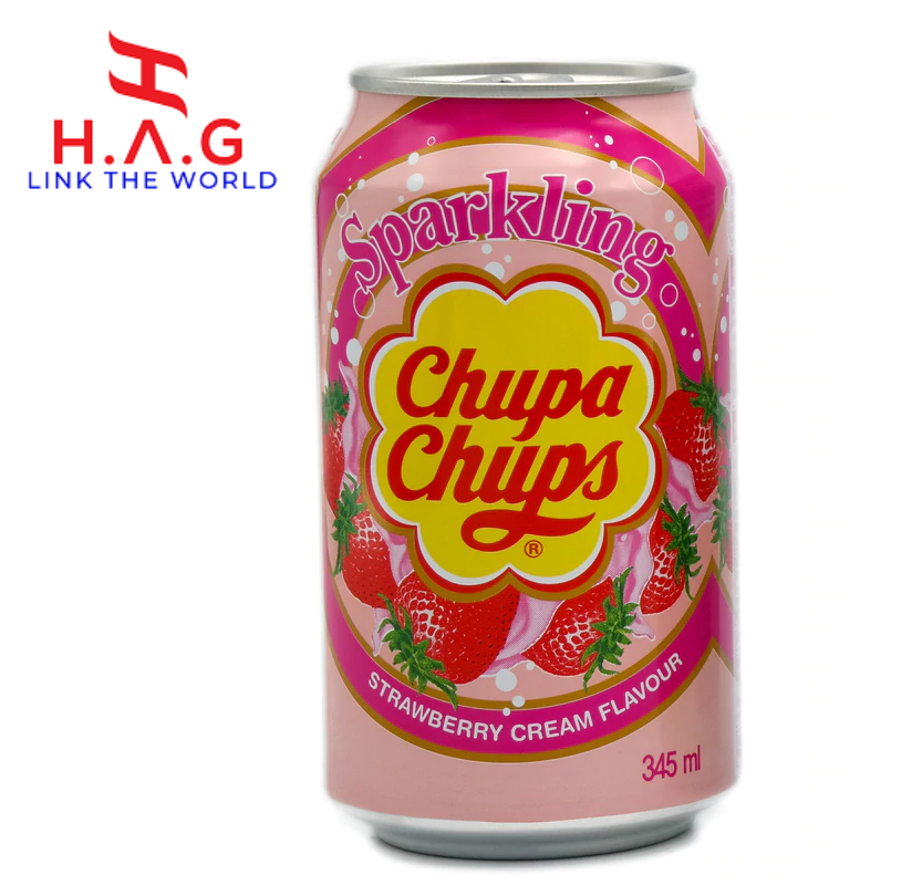 Японские напитки с газированной водой 345 мл ChupaChups со сверкающим клубничным вкусом
