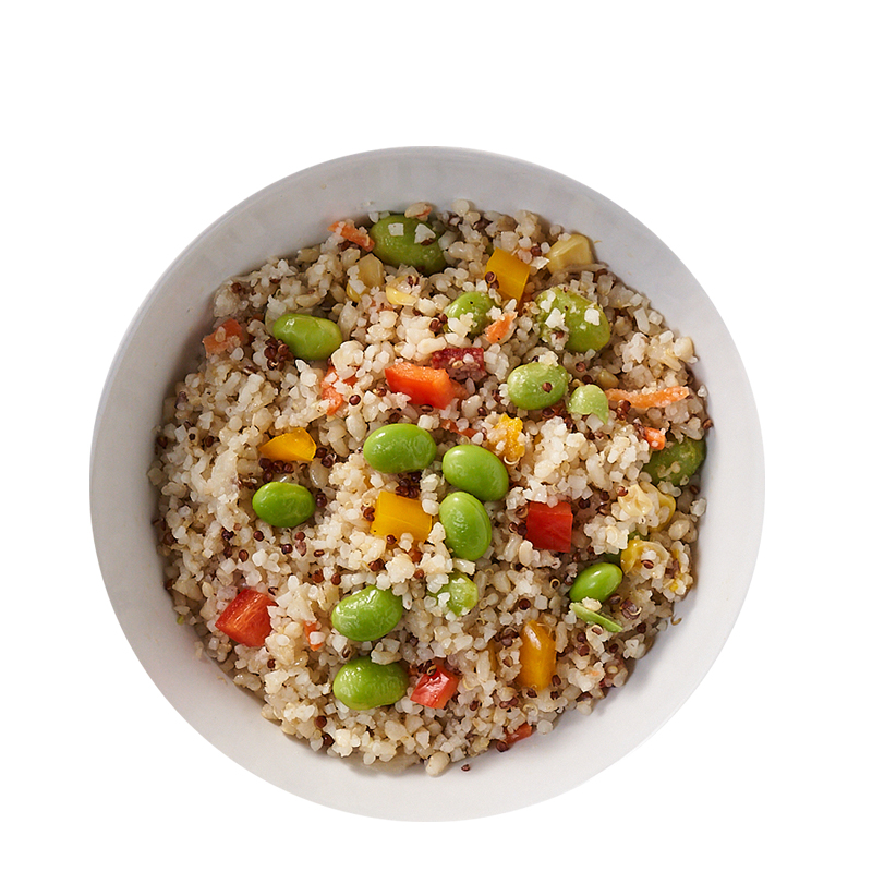 Ready to eat vegan fried rice frozen quinoa edamame and fried brown rice