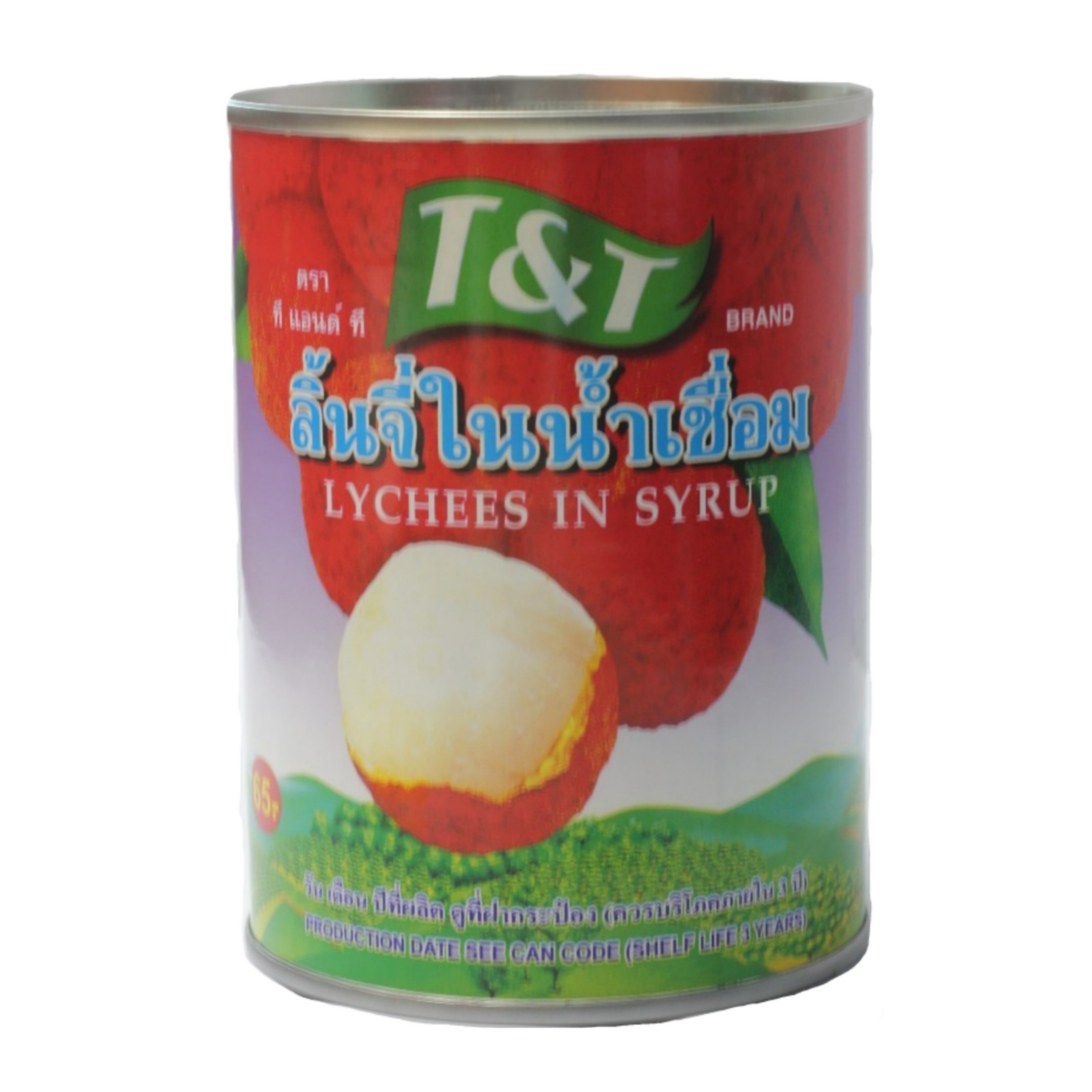 Банки для фруктов и еды в сиропе премиум-класса из Таиланда T & T Lychee 0,525 кг