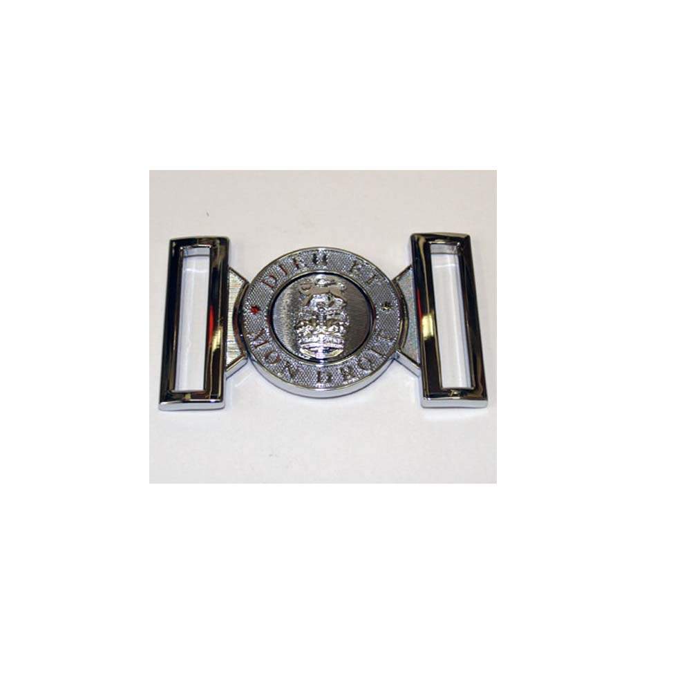 customized high quality gold dieu et mon droit leather belt buckle for marching band zinc alloy nickle buckle