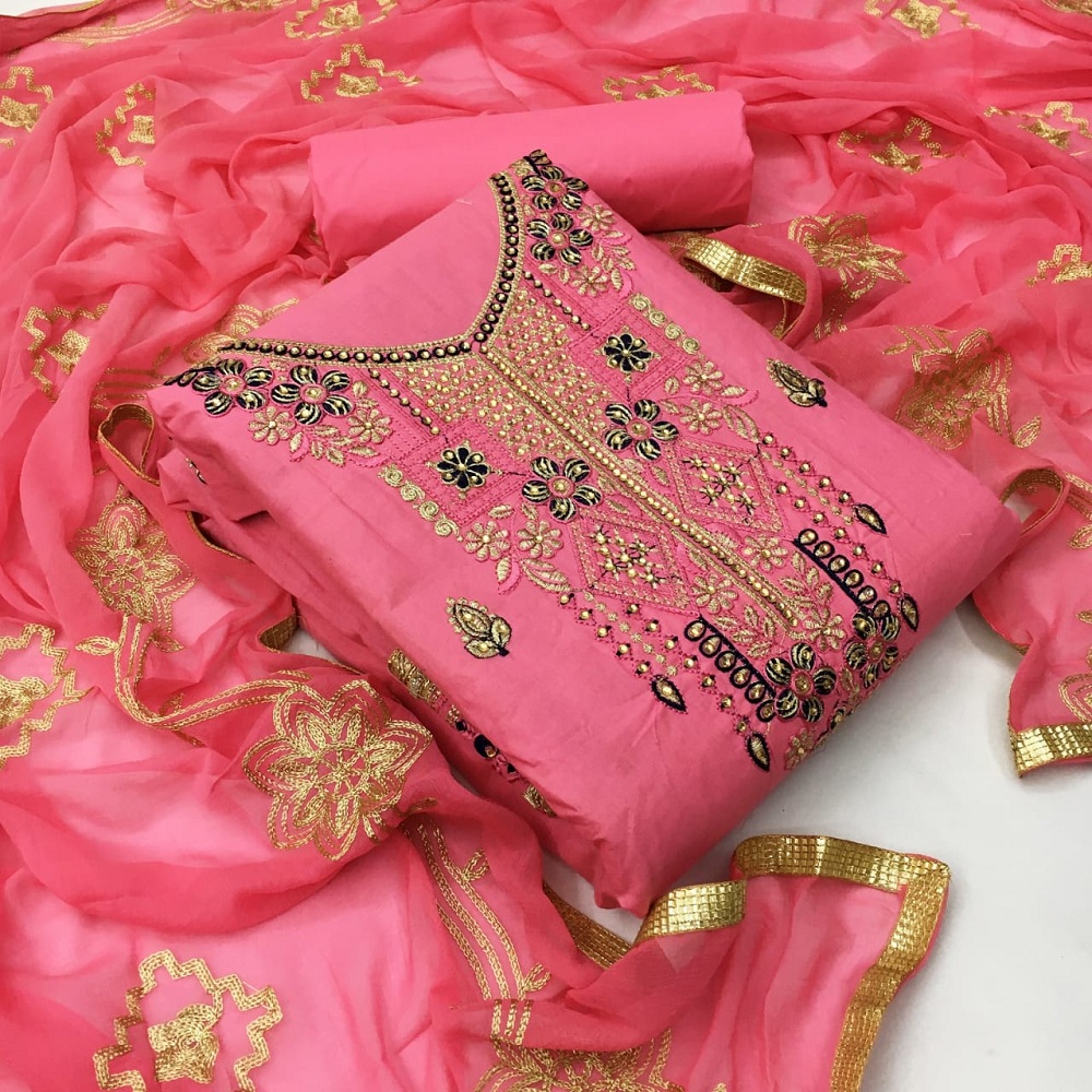 Хлопковая женская одежда Chanderi ручной работы, Salwar Kameez с Nazneen Dupatta, новейший дизайн с низкой скоростью