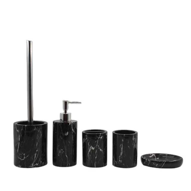 Luxury Decoration Hotel Washroom Set Designed Polyresin Bathroom Items Home Bathroom Accessory Set