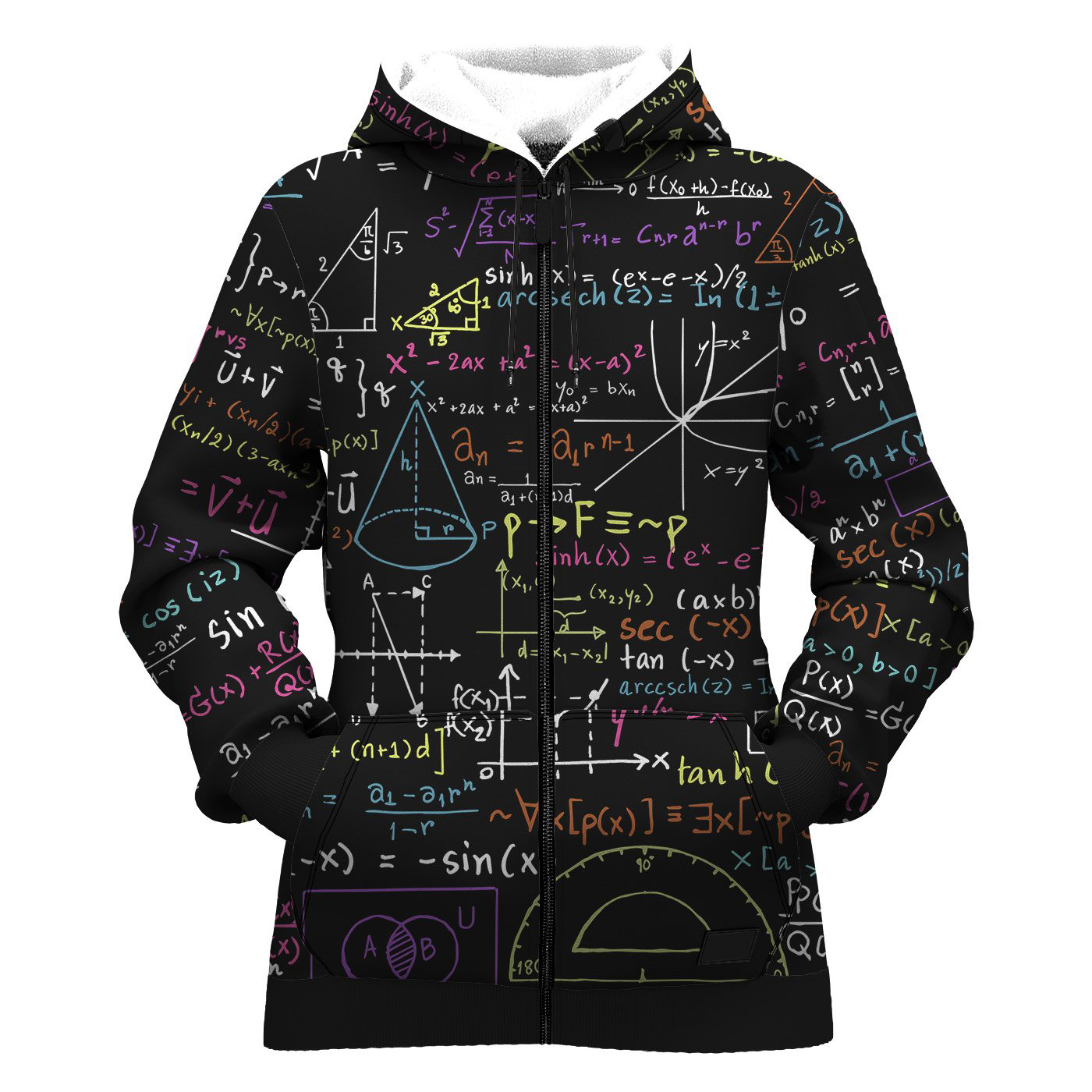 Women New Custom Counting Sublimation Printing Full Zip Slim Fit Hoodies