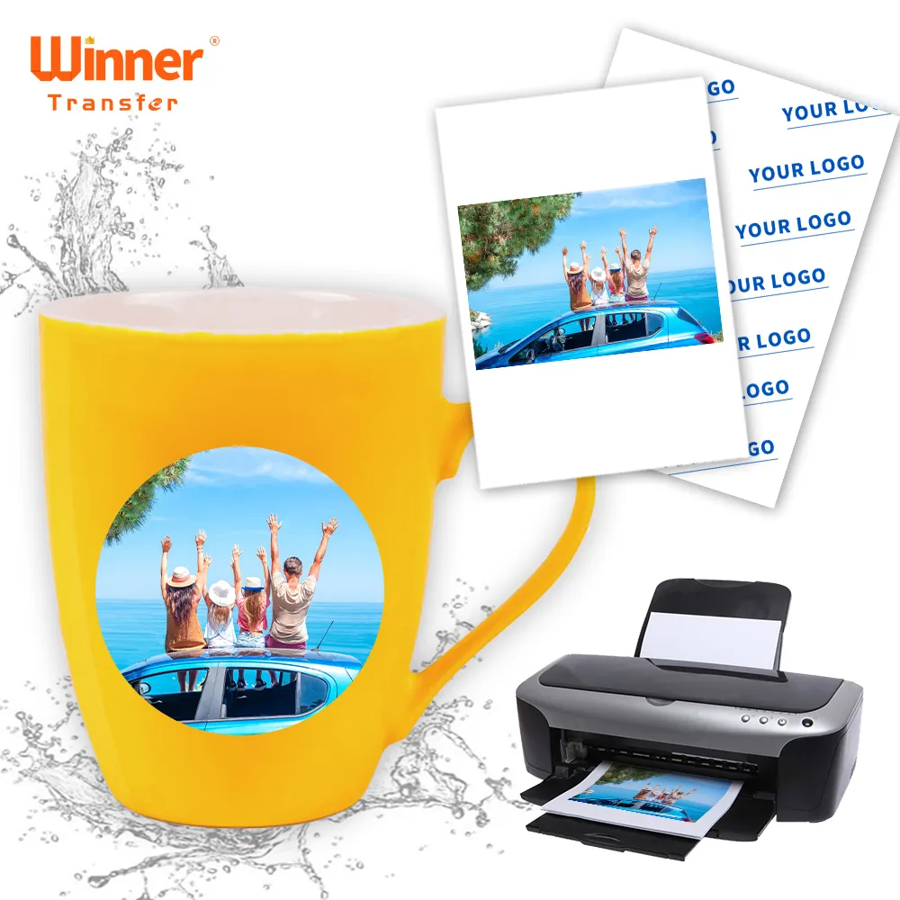 Winner Transfer Ready To Ship A4 Size Inkjet Decal Water Slide Transfer Paper White Clear Water Transfer Paper For Mugs 10Sheet