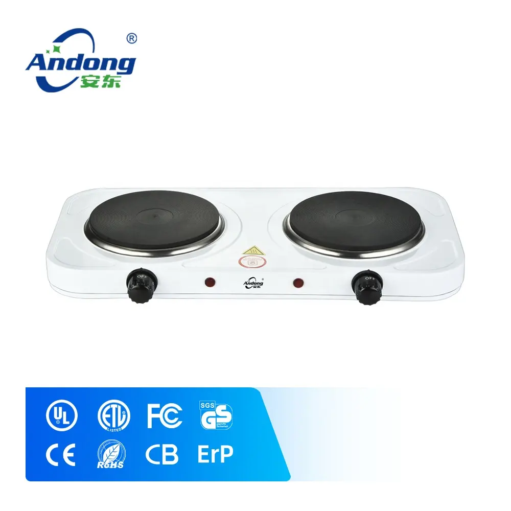 Andong 2000W portable powerful electric solid hot plate cooktop countertop burner with two cooking hot plate stove