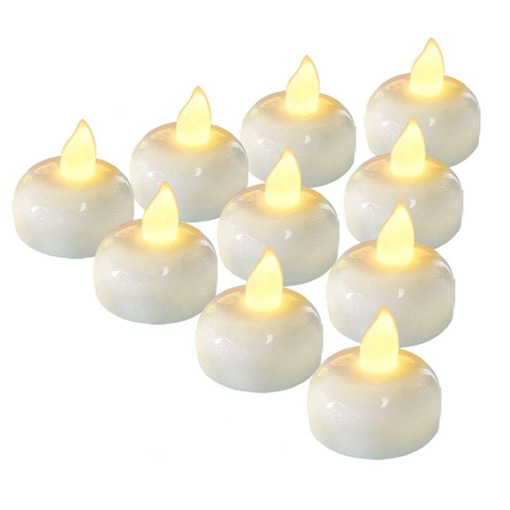 Домашний декор Tealight желтые мерцающие плавающие беспламенные светодиодные Чайные свечи