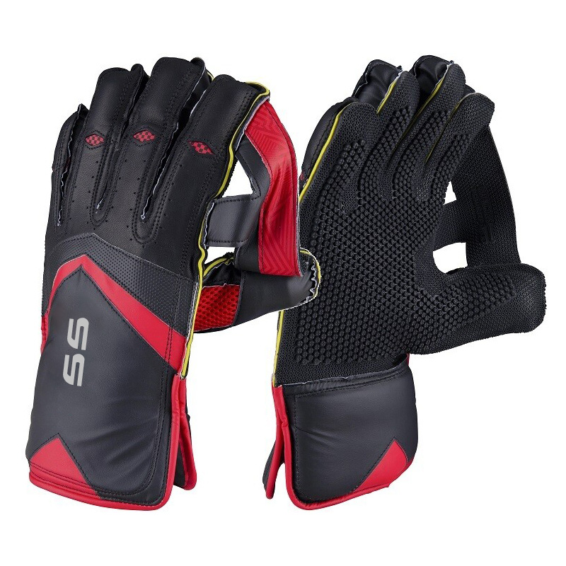 Black design Comfortable Cricket Wicket Keeping gloves, wicket keeper gloves for players / Customize logo, size and color