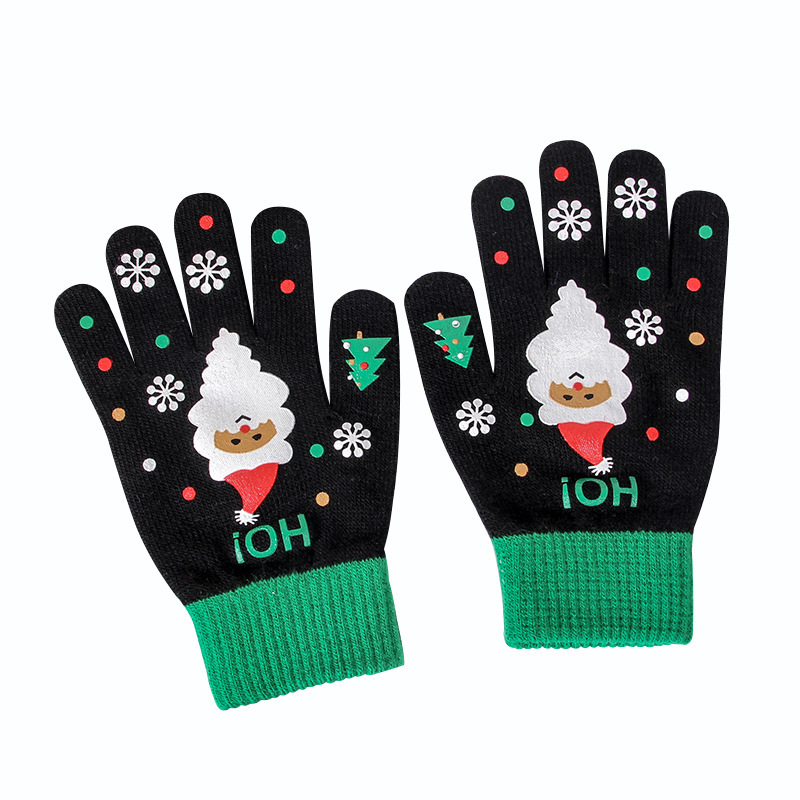 2021 Christmas Gifts Custom Printing Logo Five-finger Touch Screen Gloves
