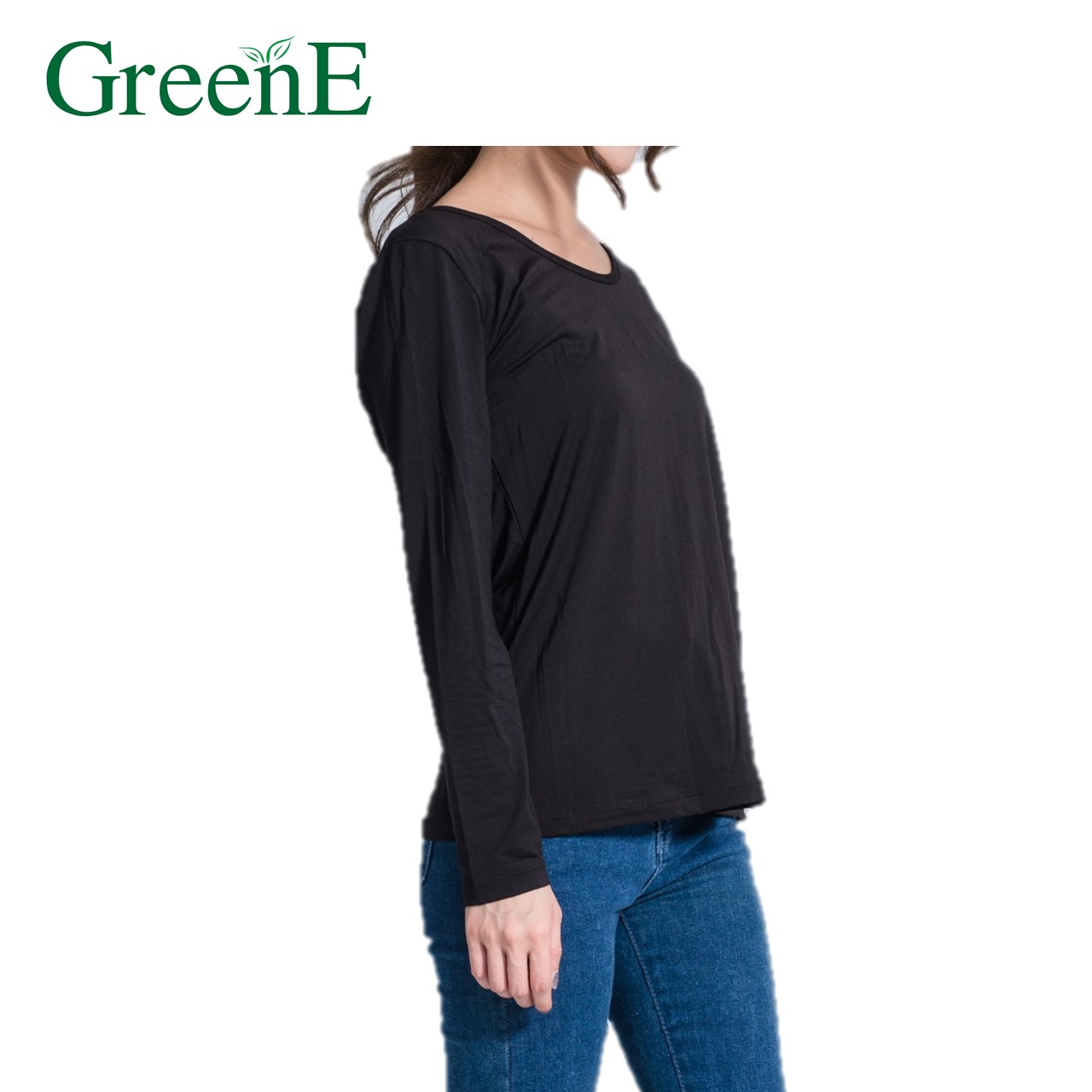 Грин-BtD Длинные рукава женского нижнего белья (S, M, L, XL)(BLK) био F-IR для топ, теплая и снятия усталости